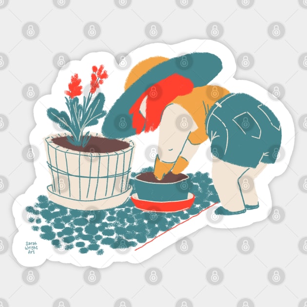 Gardening Girl Sticker by SarahWrightArt